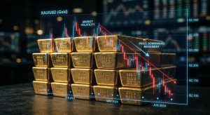 grafik harga emas dunia turun dengan emas batangan